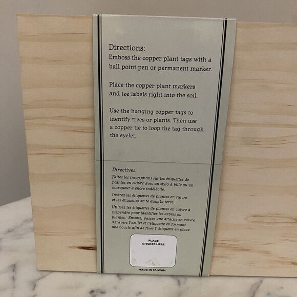 Restoration Hardware RH Copper Garden Plant Tag Marker Set in Wood Box - Picture 11 of 11